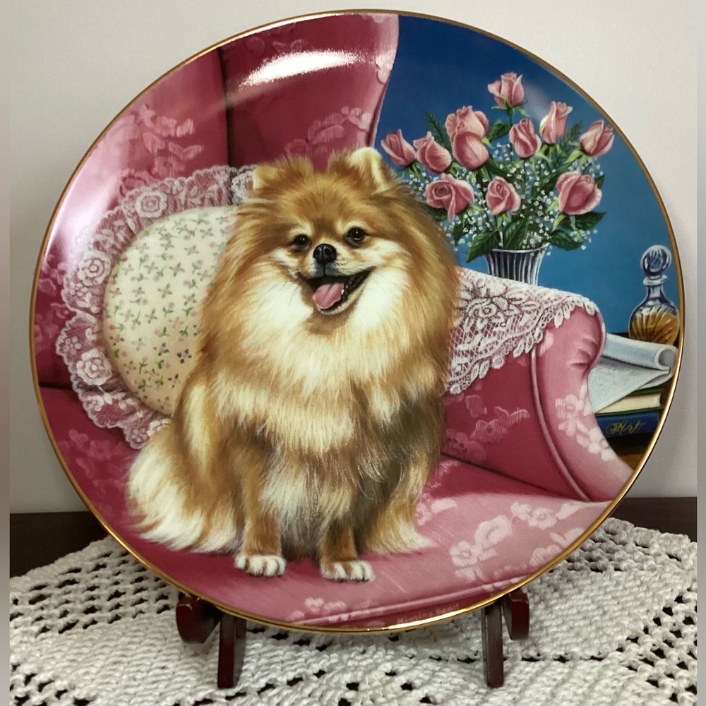 Vintage “Pretty in Pink” Collector Plate Pomeranians